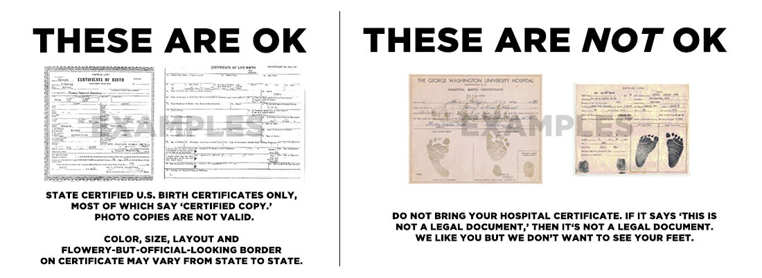 passport photocopy of birth certificate